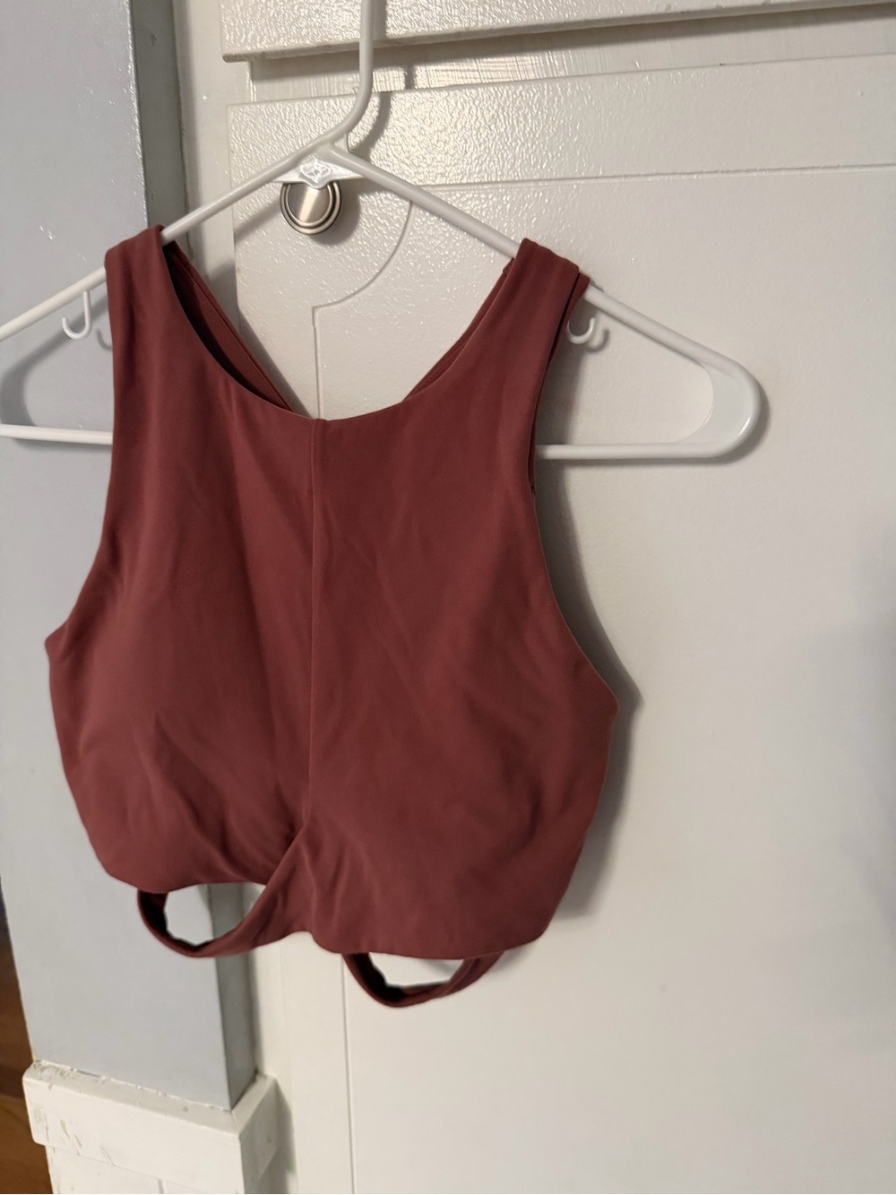 Athleta Conscious Cut Out Crop top Tawny Rose Sports Bra